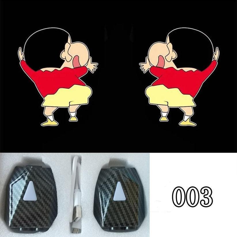 Car Welcome Light Cute Character Dynamic Projection Lamp Car Supplies 2 Pieces