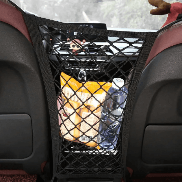 Car seat mesh pocket, seat back pocket, multi-functional storage bag