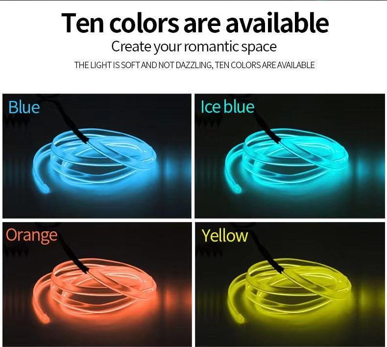 Ambient light in car LED car atmosphere light bar 5M+USB port plugged in to light up No flashing