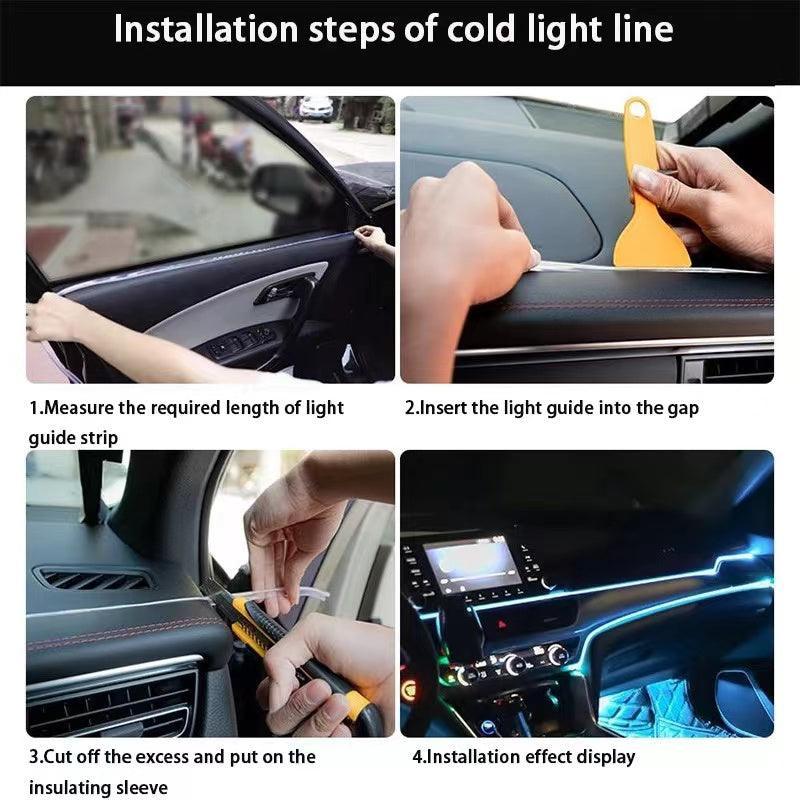 Ambient light in car LED car atmosphere light bar 5M+USB port plugged in to light up No flashing