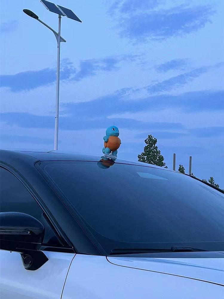 Car decoration, 17cm tall, cute Squirtle creative car decoration, roof Squirtle tail doll pendant