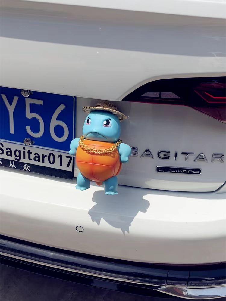 Car decoration, 17cm tall, cute Squirtle creative car decoration, roof Squirtle tail doll pendant