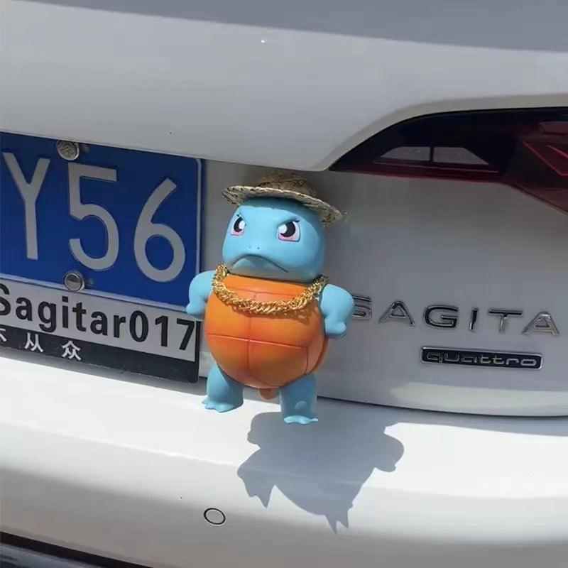 Car decoration, 17cm tall, cute Squirtle creative car decoration, roof Squirtle tail doll pendant