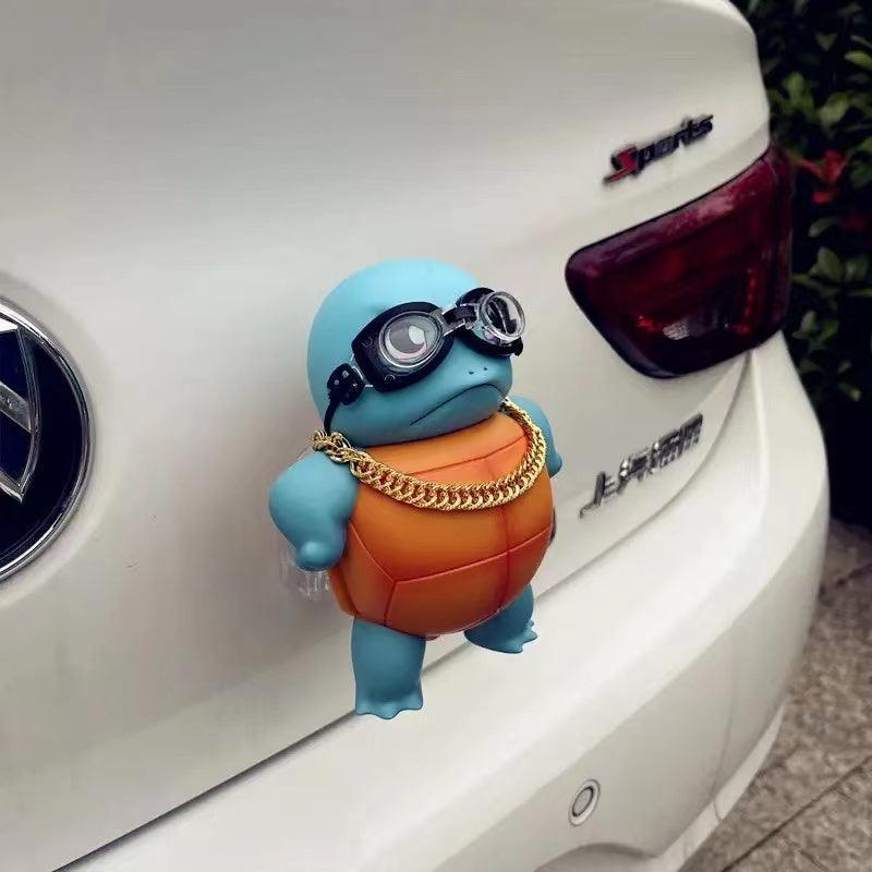 Car decoration, 17cm tall, cute Squirtle creative car decoration, roof Squirtle tail doll pendant