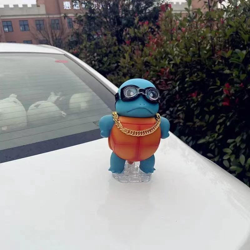 Car decoration, 17cm tall, cute Squirtle creative car decoration, roof Squirtle tail doll pendant