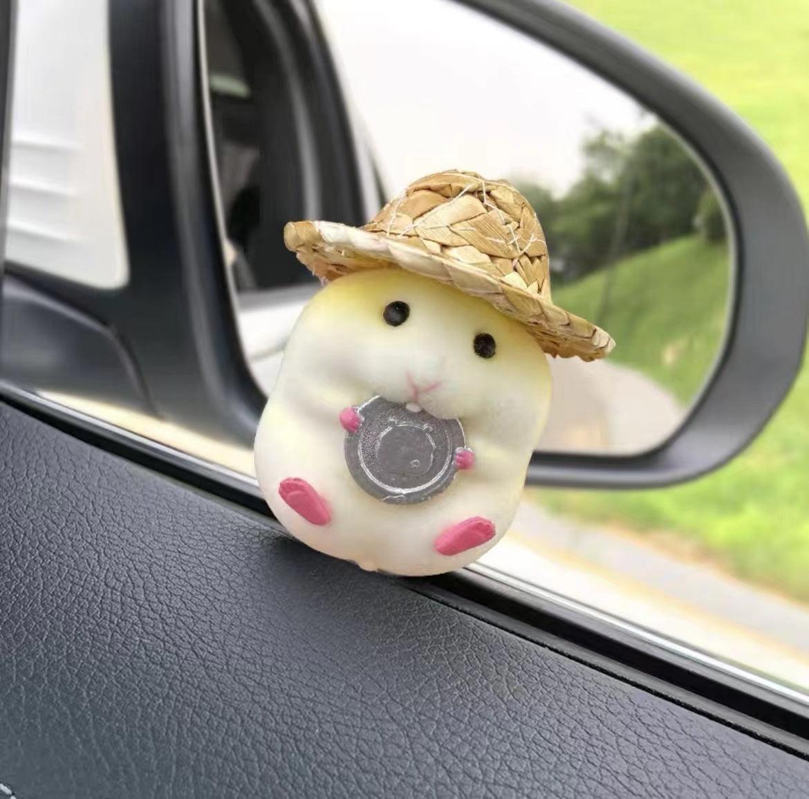 Hamster Toy Car Ornaments | 6.5x4cm Cute Hamster Ornament Resin Figure Decoration for Car Dashboard