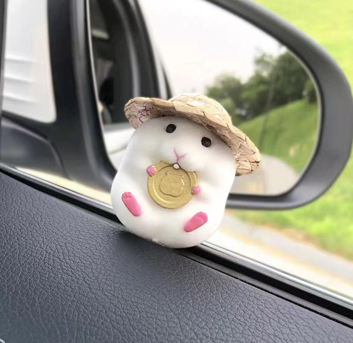 Hamster Toy Car Ornaments | 6.5x4cm Cute Hamster Ornament Resin Figure Decoration for Car Dashboard