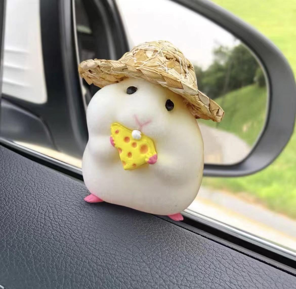 Hamster Toy Car Ornaments | 6.5x4cm Cute Hamster Ornament Resin Figure Decoration for Car Dashboard