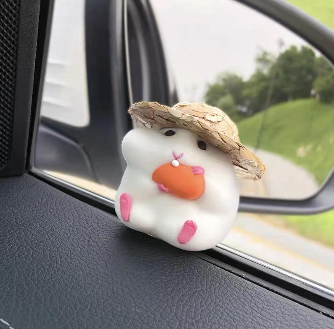 Hamster Toy Car Ornaments | 6.5x4cm Cute Hamster Ornament Resin Figure Decoration for Car Dashboard