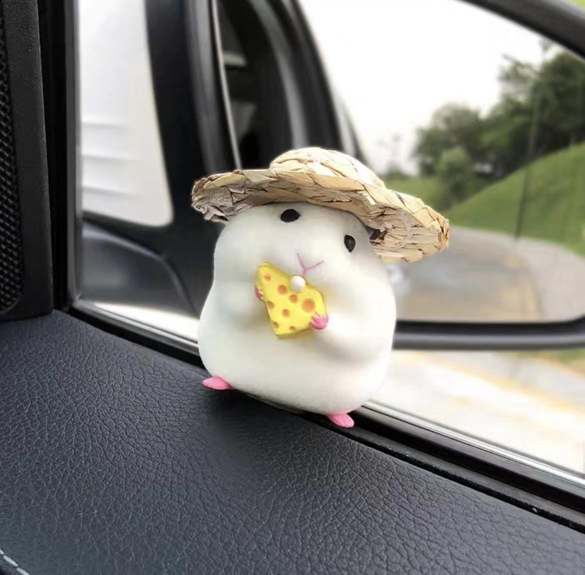 Hamster Toy Car Ornaments | 6.5x4cm Cute Hamster Ornament Resin Figure Decoration for Car Dashboard