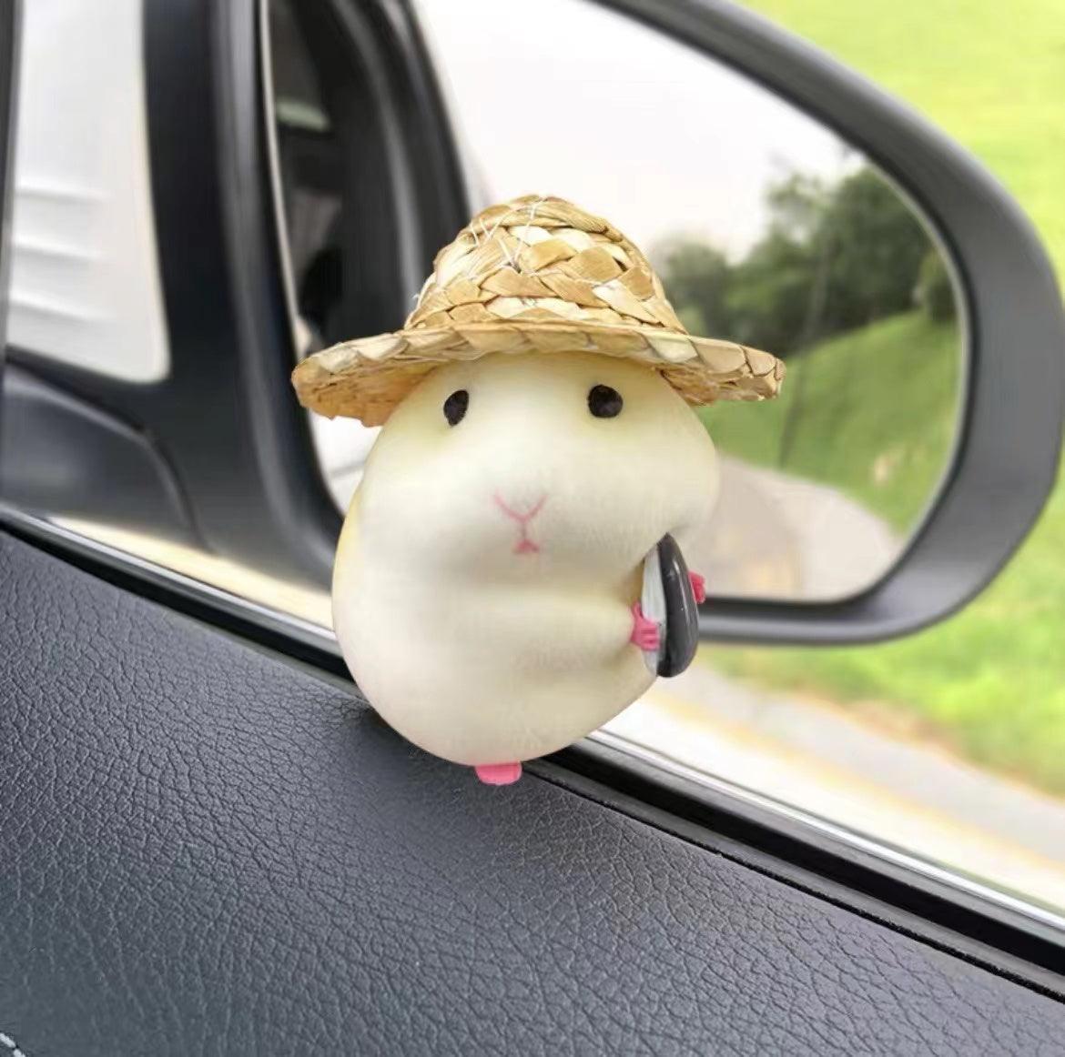 Hamster Toy Car Ornaments | 6.5x4cm Cute Hamster Ornament Resin Figure Decoration for Car Dashboard