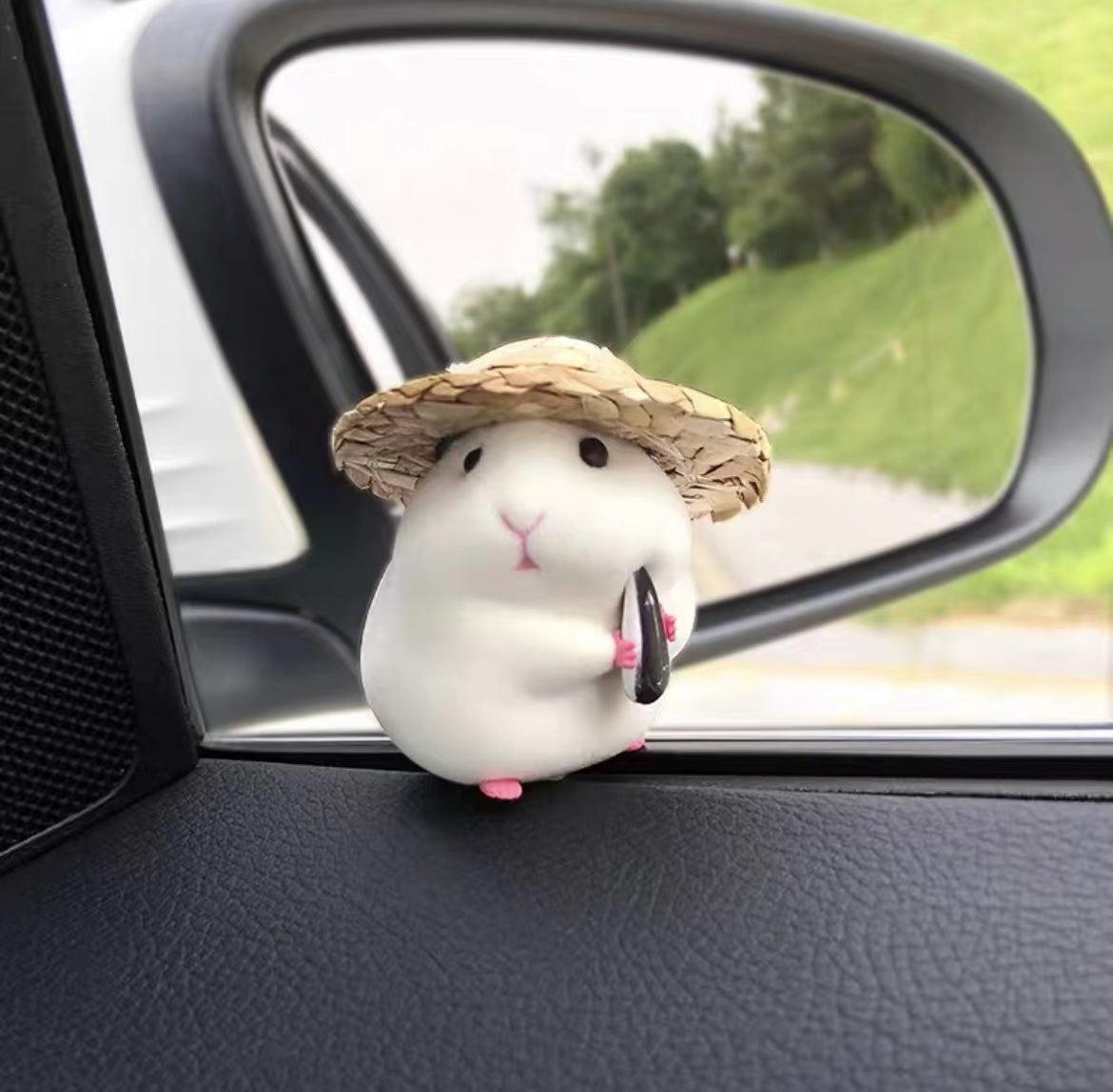 Hamster Toy Car Ornaments | 6.5x4cm Cute Hamster Ornament Resin Figure Decoration for Car Dashboard