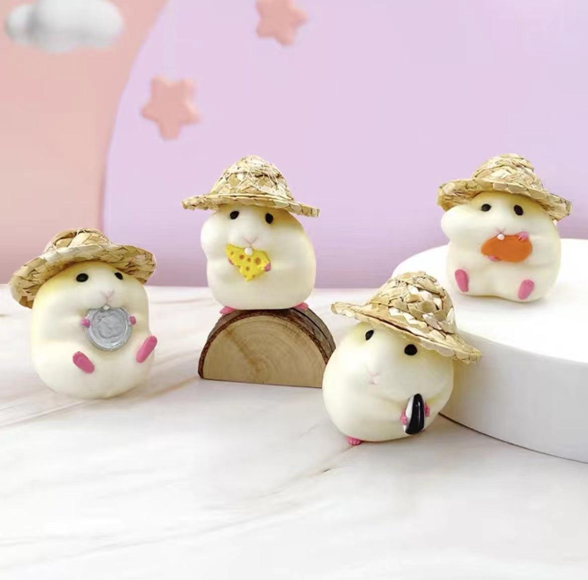 Hamster Toy Car Ornaments | 6.5x4cm Cute Hamster Ornament Resin Figure Decoration for Car Dashboard