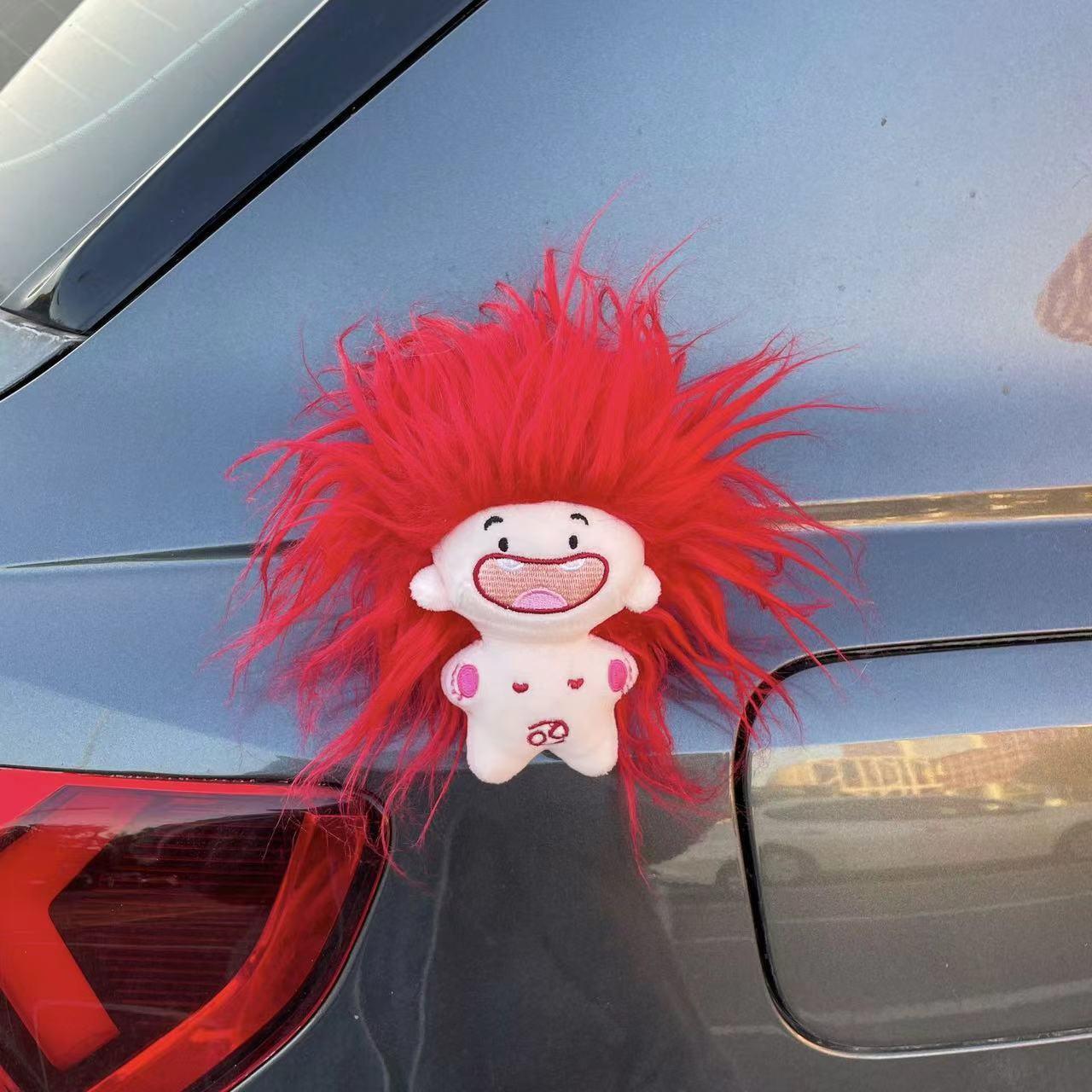 Car pendant, exterior doll trailer, tail doll, trunk decoration, zodiac, cotton doll, electric car