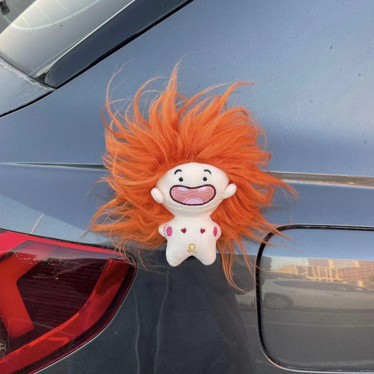 Car pendant, exterior doll trailer, tail doll, trunk decoration, zodiac, cotton doll, electric car