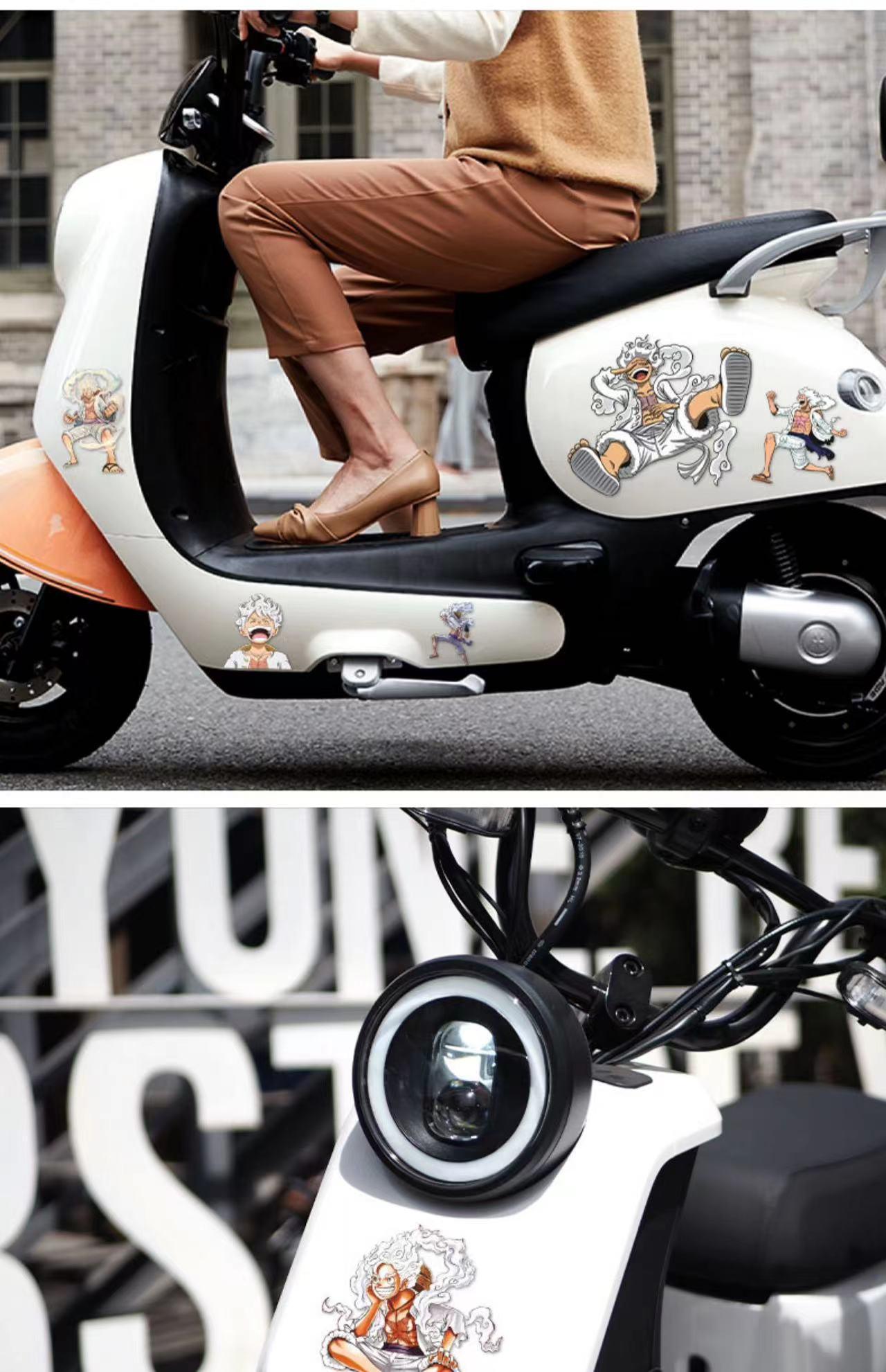 Car Sticker Scratch Cover Cover Sticker One Piece Luffy 5 Gear Waterproof Car Sticker Motorcycle Electric Car Personalized Sticker