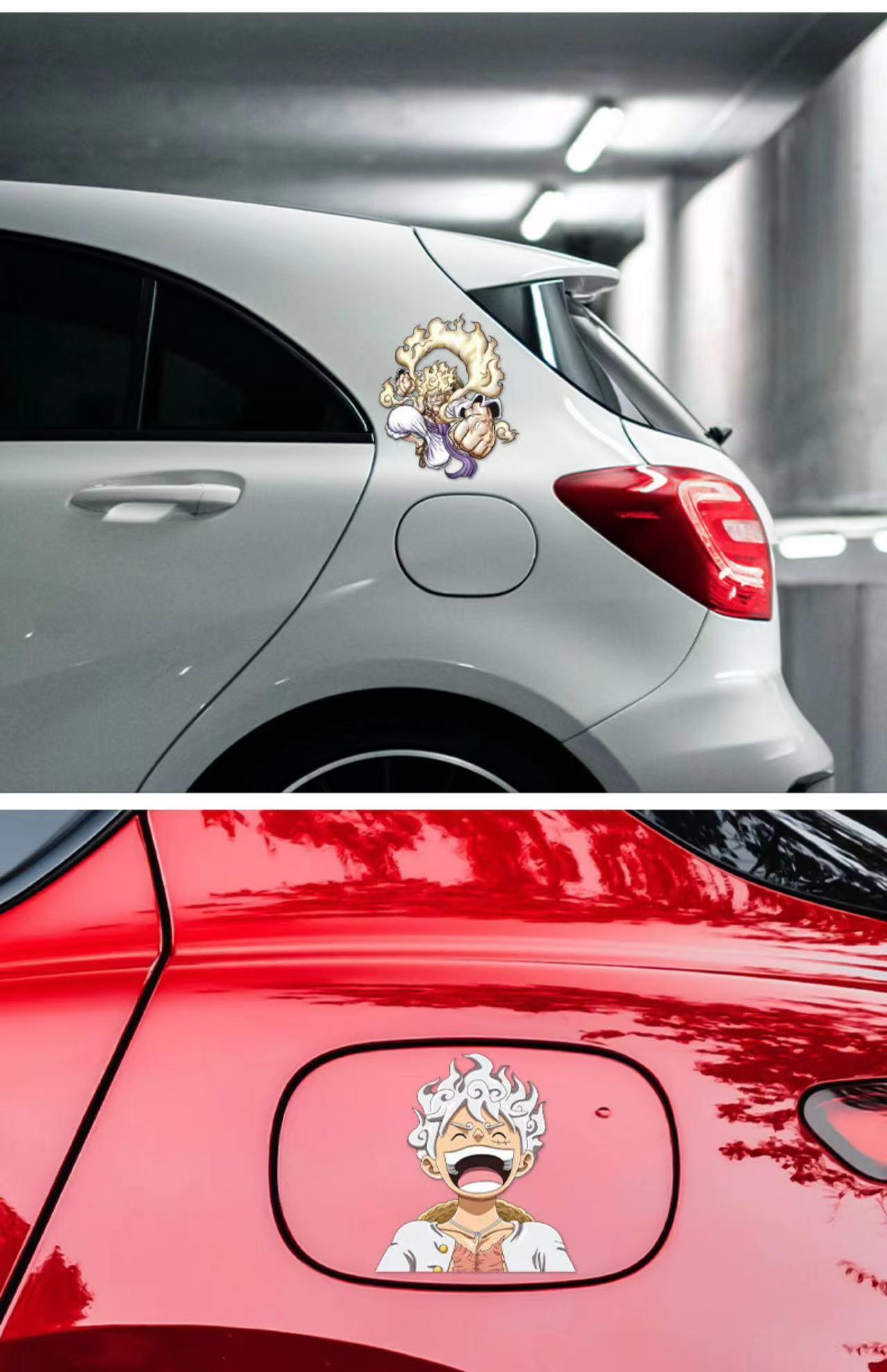 Car Sticker Scratch Cover Cover Sticker One Piece Luffy 5 Gear Waterproof Car Sticker Motorcycle Electric Car Personalized Sticker