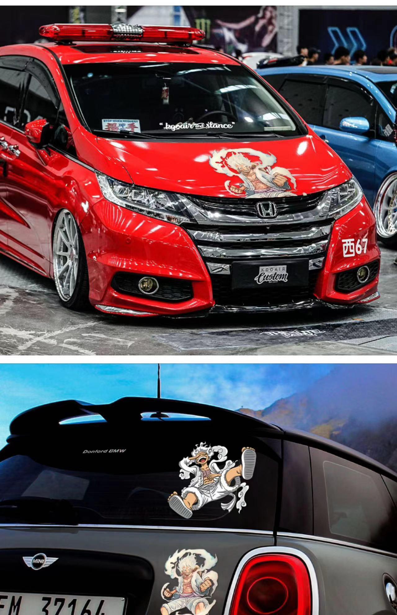 Car Sticker Scratch Cover Cover Sticker One Piece Luffy 5 Gear Waterproof Car Sticker Motorcycle Electric Car Personalized Sticker