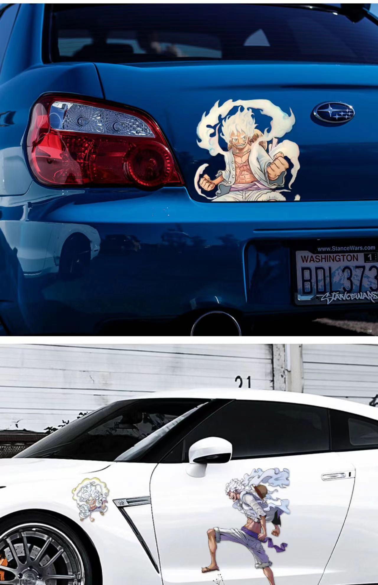 Car Sticker Scratch Cover Cover Sticker One Piece Luffy 5 Gear Waterproof Car Sticker Motorcycle Electric Car Personalized Sticker