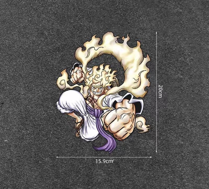Car Sticker Scratch Cover Cover Sticker One Piece Luffy 5 Gear Waterproof Car Sticker Motorcycle Electric Car Personalized Sticker