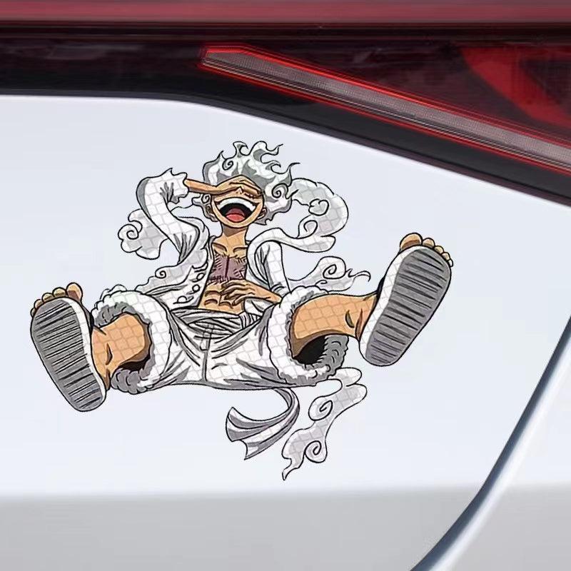 Car Sticker Scratch Cover Cover Sticker One Piece Luffy 5 Gear Waterproof Car Sticker Motorcycle Electric Car Personalized Sticker