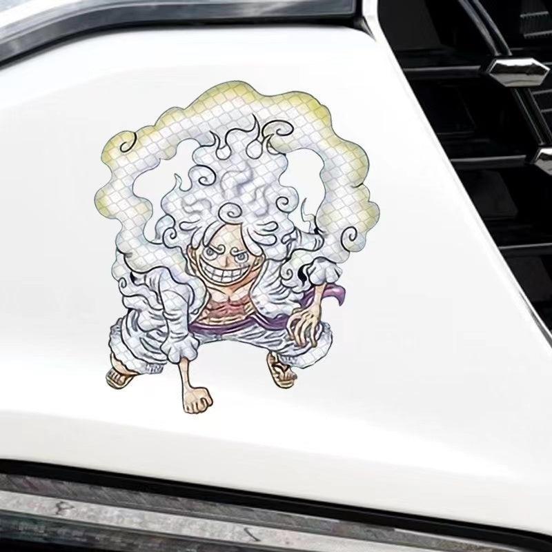 Car Sticker Scratch Cover Cover Sticker One Piece Luffy 5 Gear Waterproof Car Sticker Motorcycle Electric Car Personalized Sticker