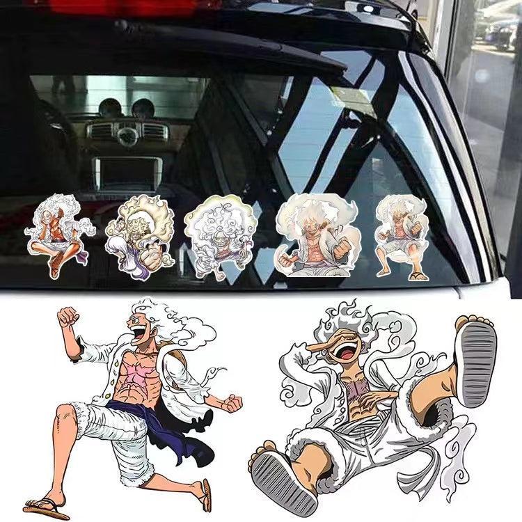 Car Sticker Scratch Cover Cover Sticker One Piece Luffy 5 Gear Waterproof Car Sticker Motorcycle Electric Car Personalized Sticker