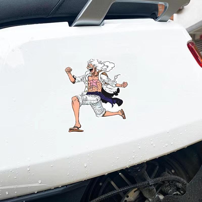 Car Sticker Scratch Cover Cover Sticker One Piece Luffy 5 Gear Waterproof Car Sticker Motorcycle Electric Car Personalized Sticker