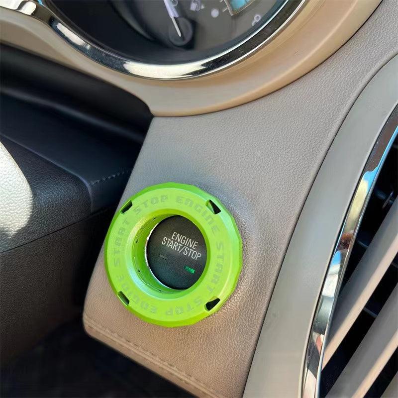 Car Modification One Touch Start Button Ignition Switch Rotation Protective Cover Motorcycle Start Ring Decoration