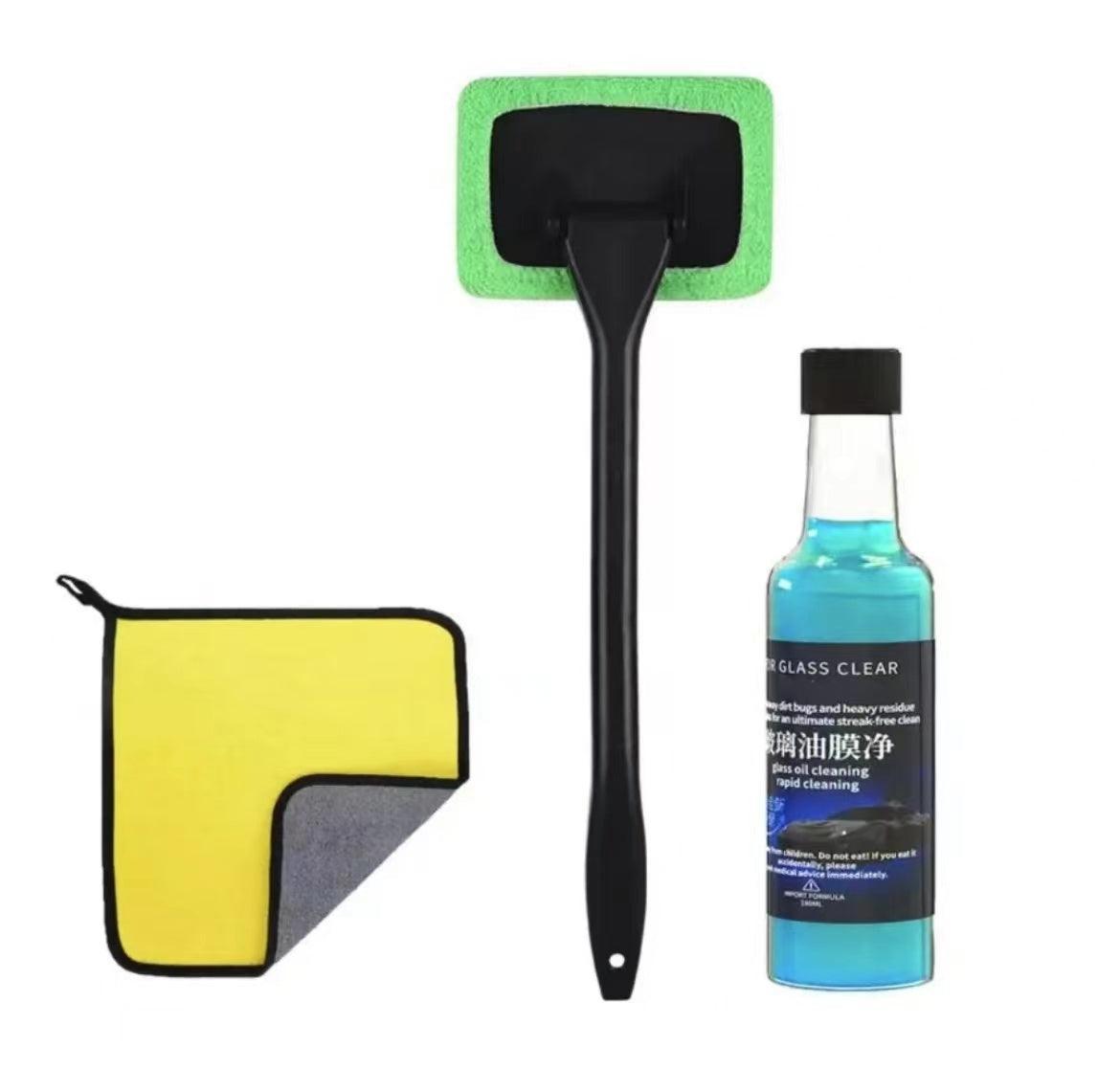 Car Window Cleaner Brush - Windshield Wiper Microfiber Brush Kit | Vehicle Window Anti-Fog Dust Removal Cleaning Brush Kit with Buckle Mounting