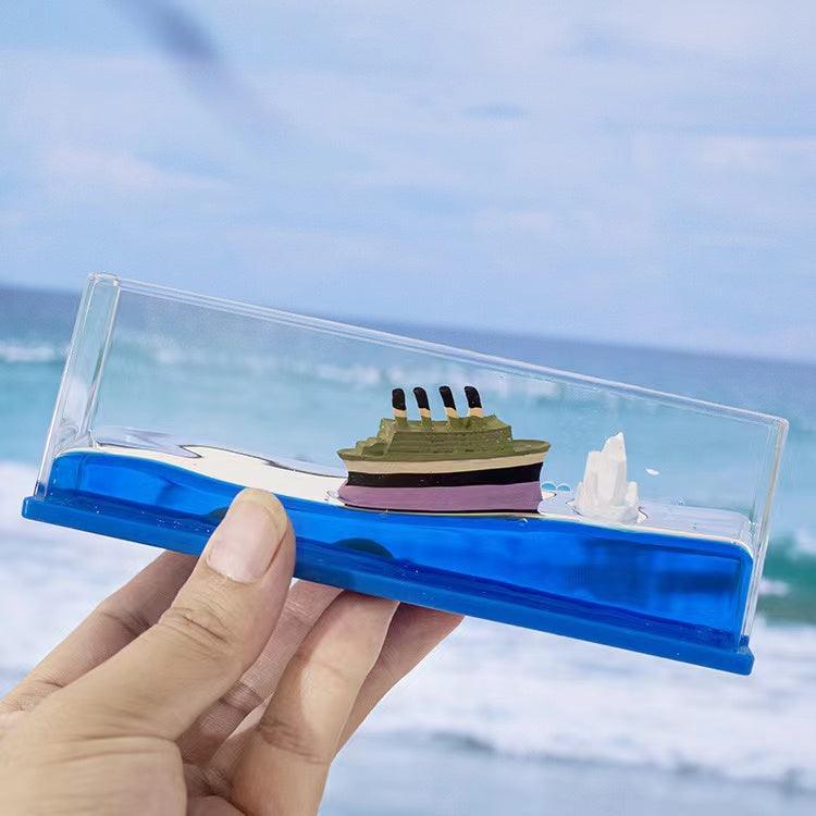 Fluid Drift Bottle | Birthday Gift, Desktop Decoration, Titanic, Ship, Desktop Item