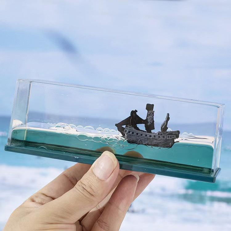 Fluid Drift Bottle | Birthday Gift, Desktop Decoration, Titanic, Ship, Desktop Item