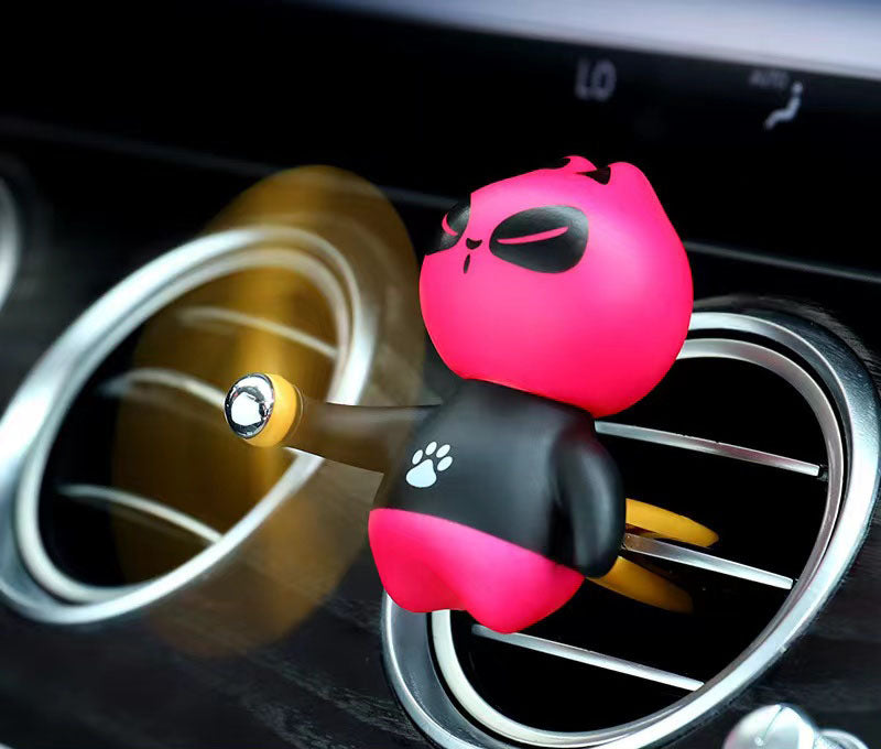 Car Air Freshener Propeller Car Air Freshener Car Air Conditioner Deodorizer Propeller Propeller Aroma Diffuser Cute Panda Spiral Rotation Deodorizer Disinfectant Car Supplies Keeps rotating as long as there is wind (3 fragrant flakes included)