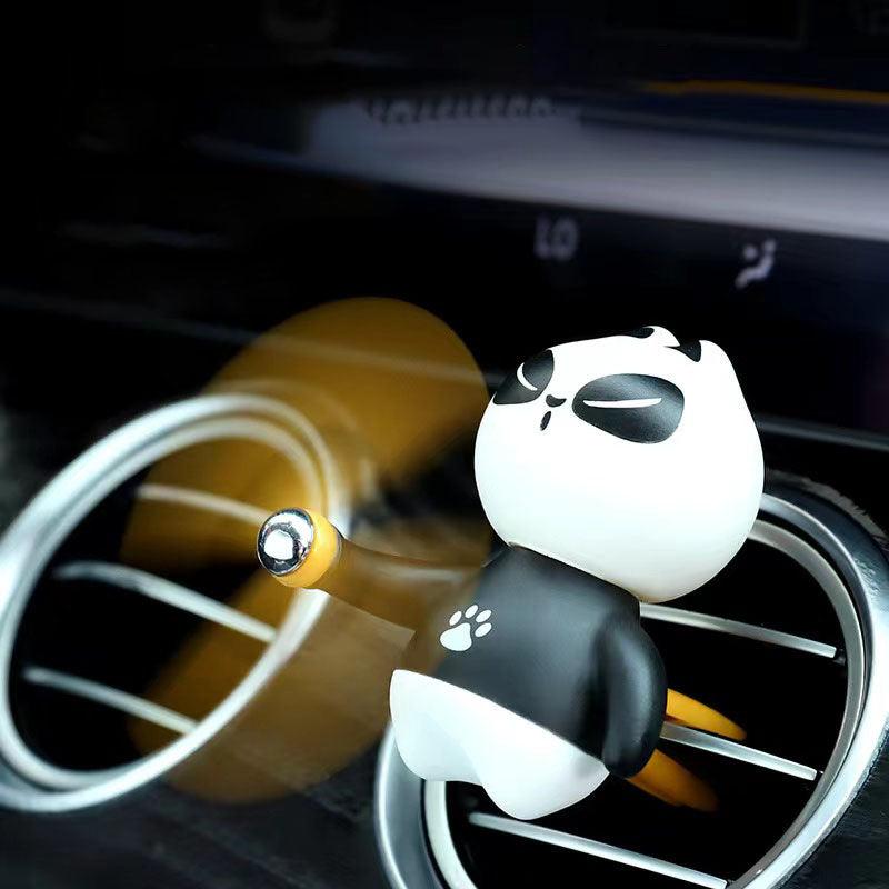 Car Air Freshener Propeller Car Air Freshener Car Air Conditioner Deodorizer Propeller Propeller Aroma Diffuser Cute Panda Spiral Rotation Deodorizer Disinfectant Car Supplies Keeps rotating as long as there is wind (3 fragrant flakes included)