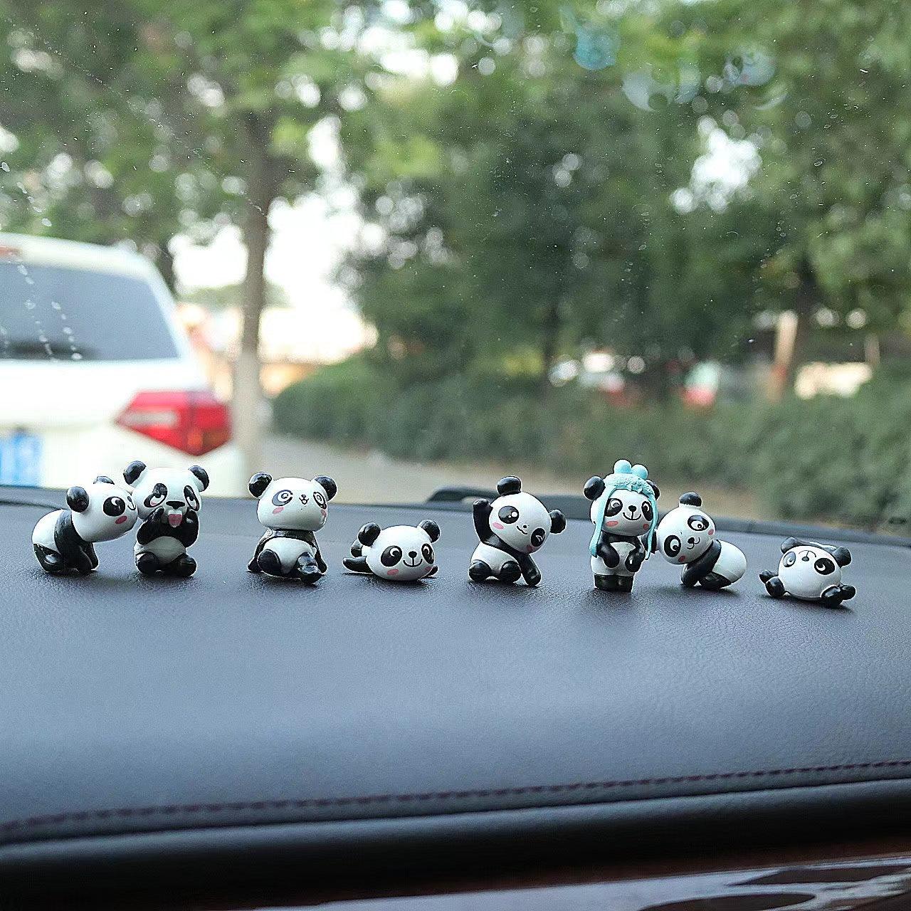 Car decorations | Stand, panda, car mount, car interior decoration, cute, ornaments, accessories, original, set of 8