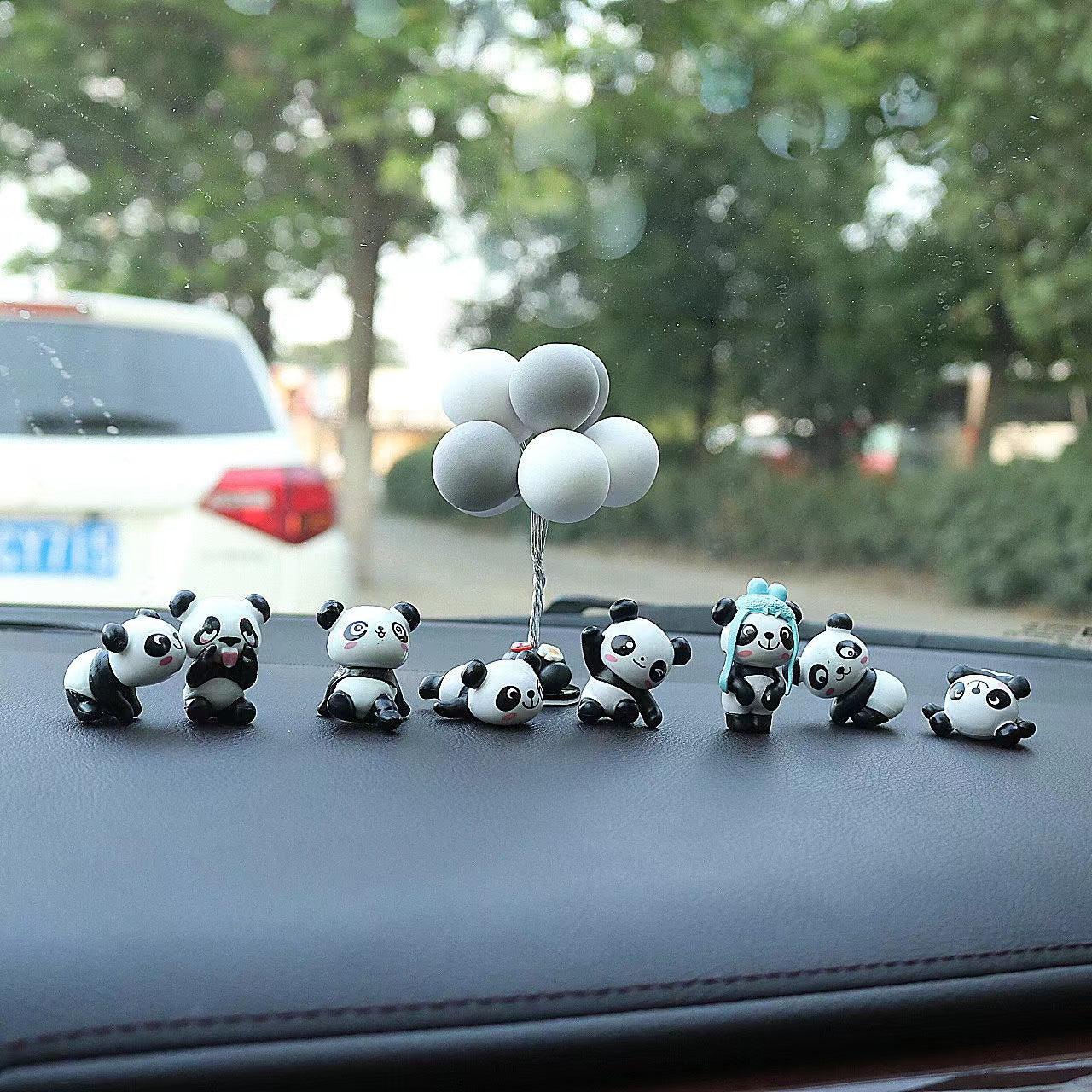Car decorations | Stand, panda, car mount, car interior decoration, cute, ornaments, accessories, original, set of 8