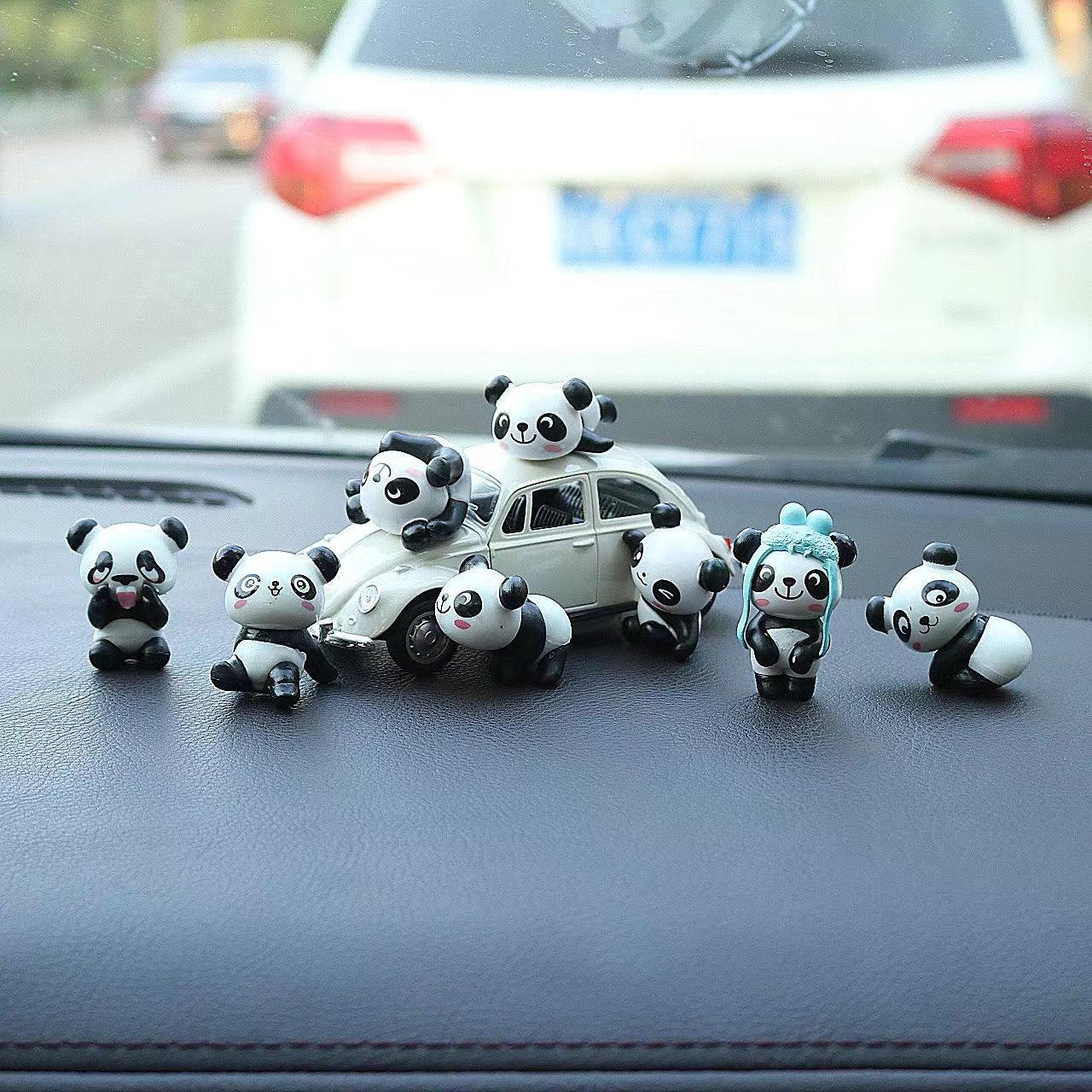 Car decorations | Stand, panda, car mount, car interior decoration, cute, ornaments, accessories, original, set of 8