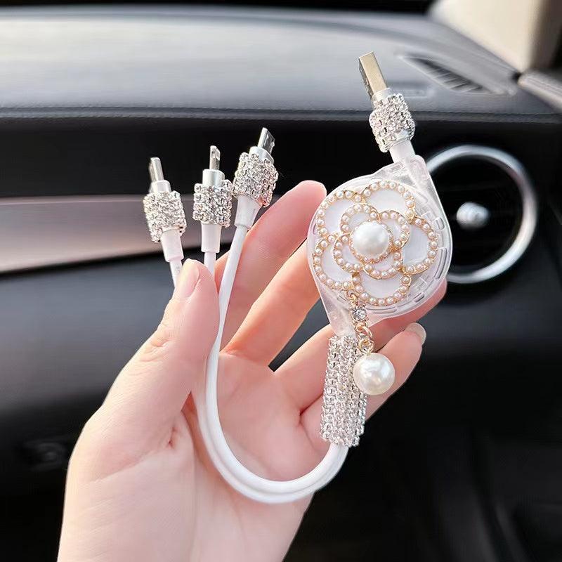 Multi-function car charging cable | 3-in-1, Android, Lightning, Type-C port, wide compatibility, convenient, multi-purpose