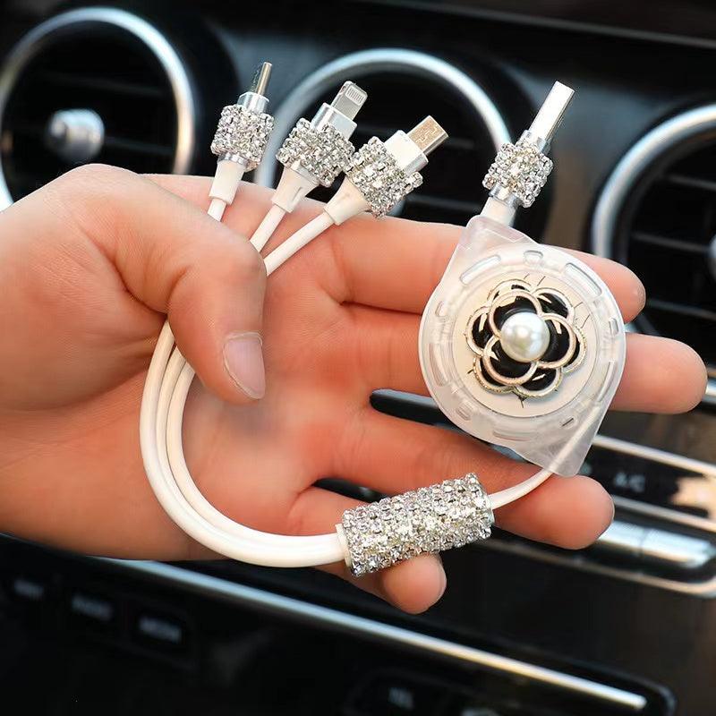Multi-function car charging cable | 3-in-1, Android, Lightning, Type-C port, wide compatibility, convenient, multi-purpose