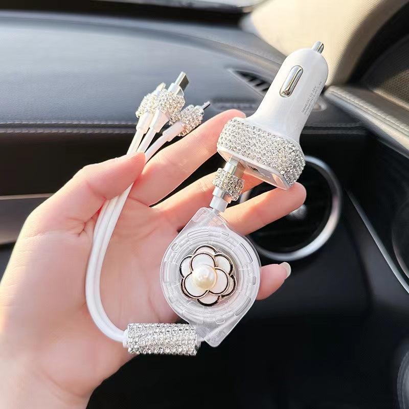 Multi-function car charging cable | 3-in-1, Android, Lightning, Type-C port, wide compatibility, convenient, multi-purpose