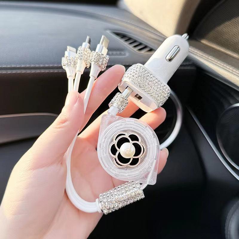Multi-function car charging cable | 3-in-1, Android, Lightning, Type-C port, wide compatibility, convenient, multi-purpose