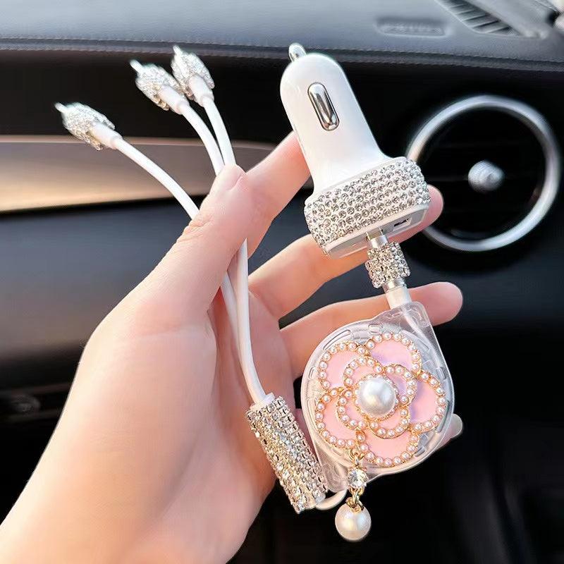 Multi-function car charging cable | 3-in-1, Android, Lightning, Type-C port, wide compatibility, convenient, multi-purpose
