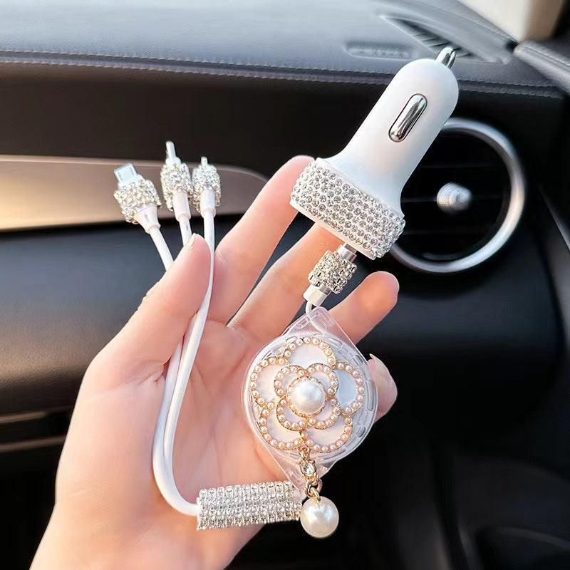 Multi-function car charging cable | 3-in-1, Android, Lightning, Type-C port, wide compatibility, convenient, multi-purpose