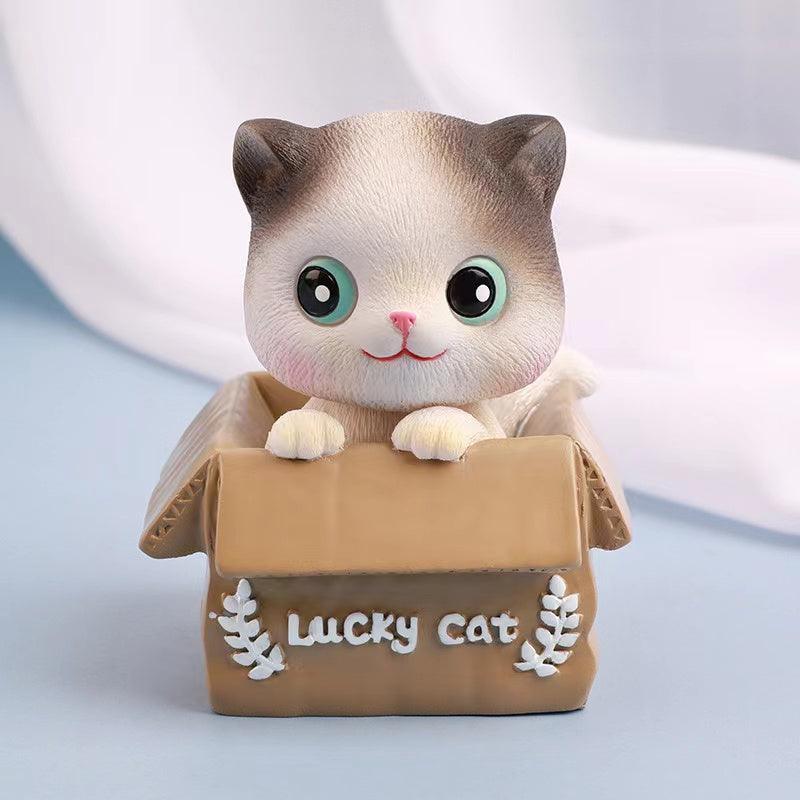 かわいい招き猫ちゃん車用ボブルヘッドネット人気オフィスデスク装飾誕生日プレゼント!