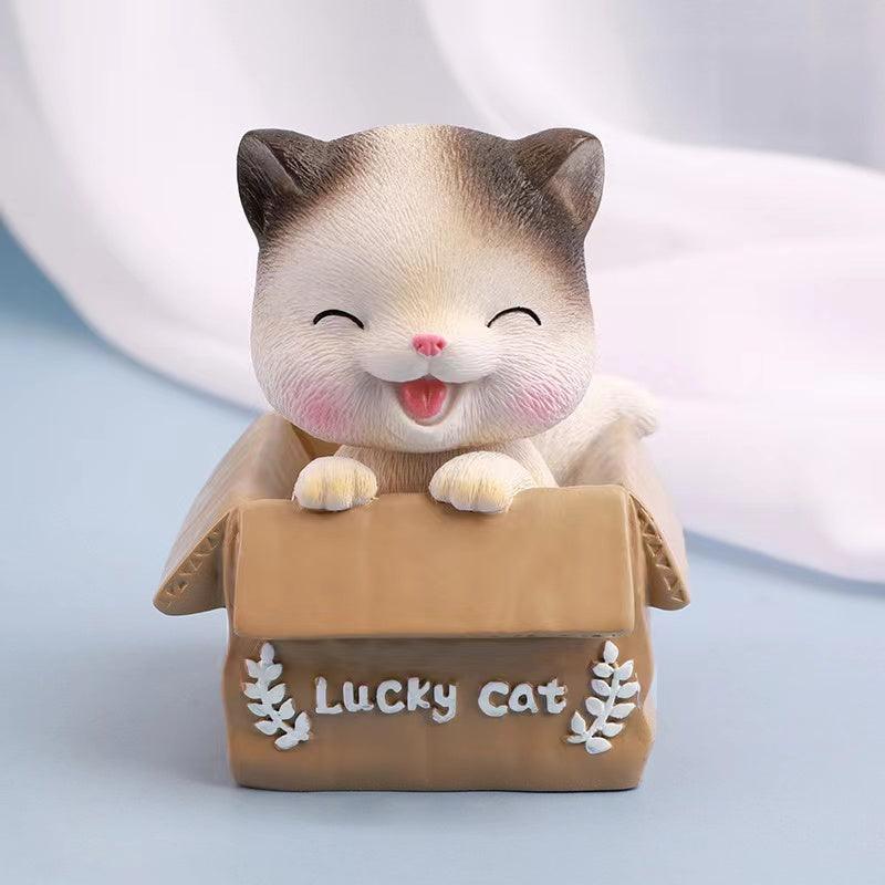 かわいい招き猫ちゃん車用ボブルヘッドネット人気オフィスデスク装飾誕生日プレゼント!