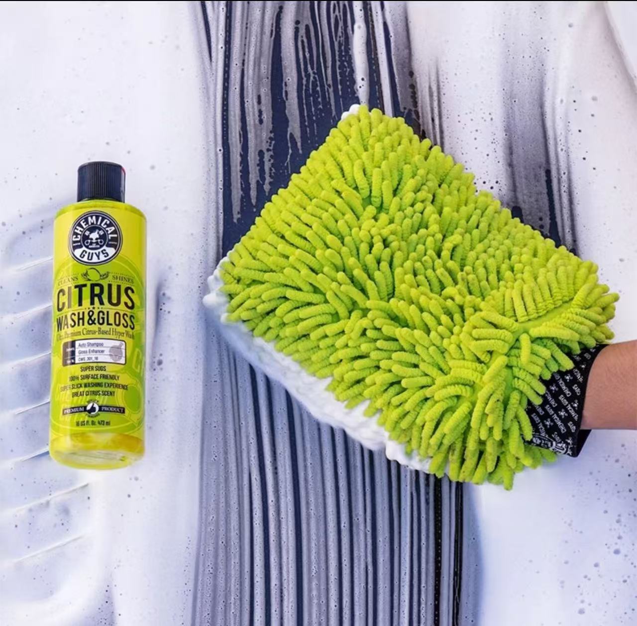 Chemical Guys Car Wash Liquid Citrus Gloss Pre-Wash Powerful Stain Remover Foam Car Wash Liquid for Motorcycles and Cars