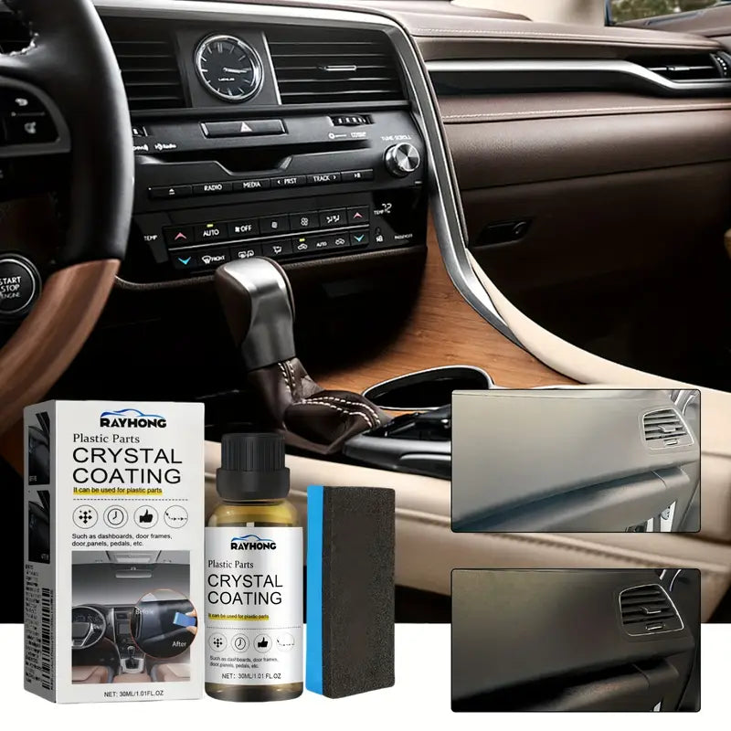 Vehicle plastic renovation agent, automotive interior coating agent, instrument panel repair agent, plastic leather polish agent