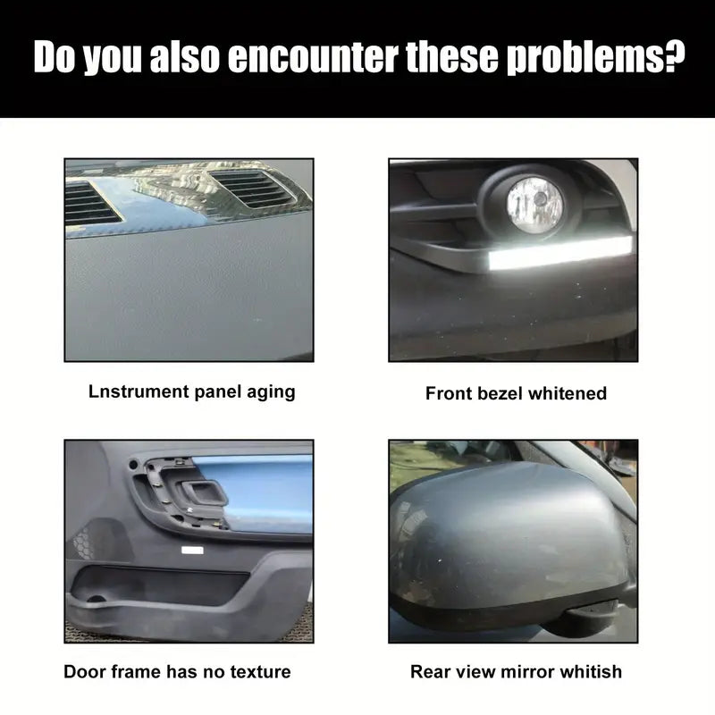 Vehicle plastic renovation agent, automotive interior coating agent, instrument panel repair agent, plastic leather polish agent