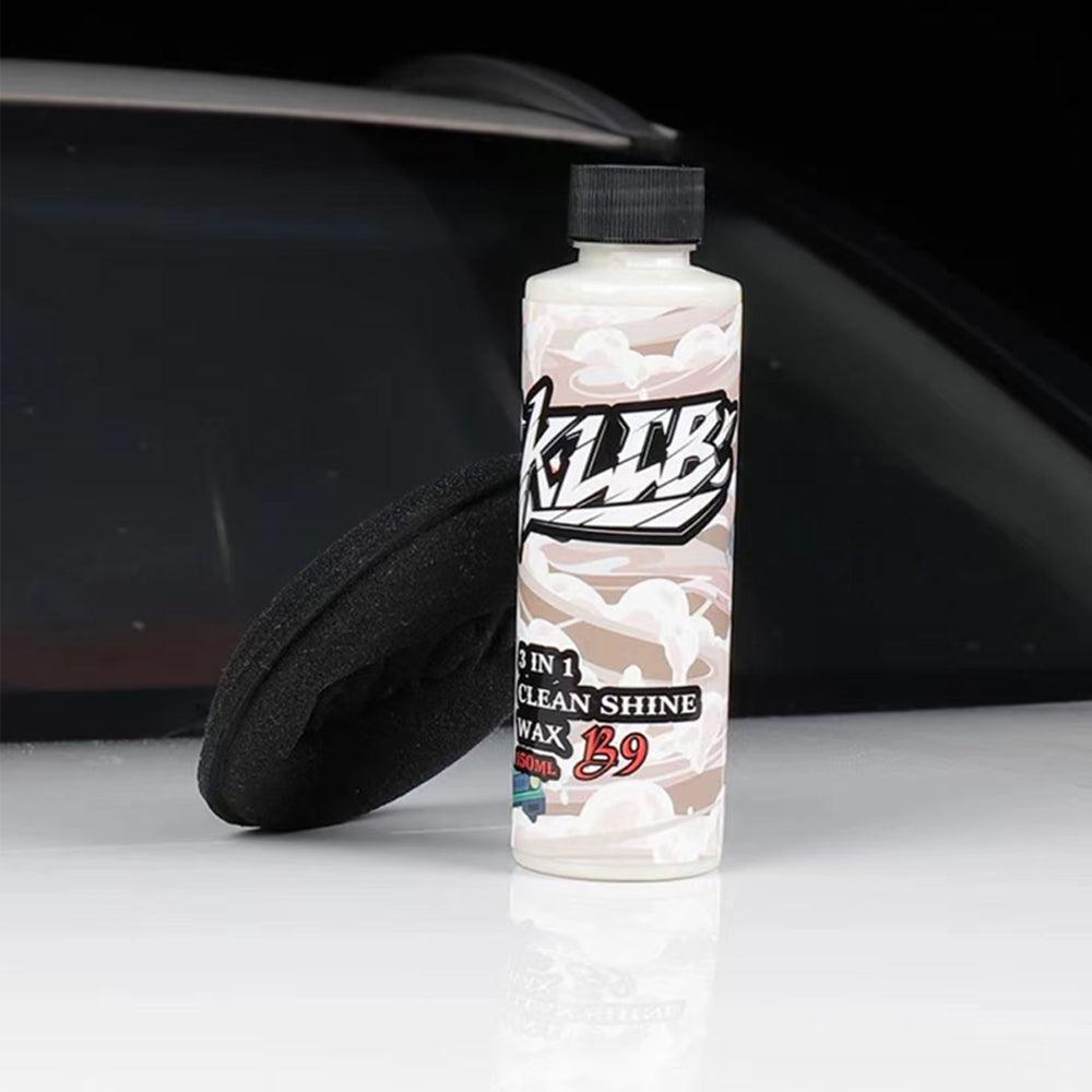 KLCB Powerful Dirt Removal Wax, Car Wax for External Maintenance of Car Paint Surfaces, Three Effects in One, Improves Gloss, Water Repellency, Silicone Wax