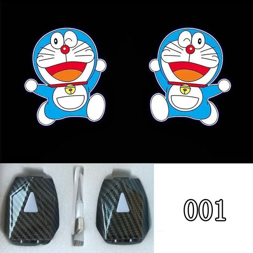 Car Welcome Light Cute Character Dynamic Projection Lamp Car Supplies 2 Pieces
